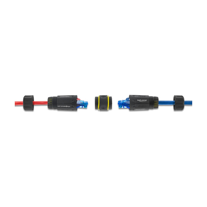 DeLOCK 90816 Conector RJ45 hembra a RJ45 hembra con rosca M23, IP68