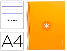 Antartik Cuaderno Espiral A4 Micro Tapa Forrada 80 Hojas 90gr Horizontal Mostaza