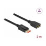 DeLOCK Alargador Cable DisplayPort 1.4 8K 60 Hz 2 Metros, Extensión Macho a Hembra, 7680x4320, HBR3, DSC 1.2, Blindado