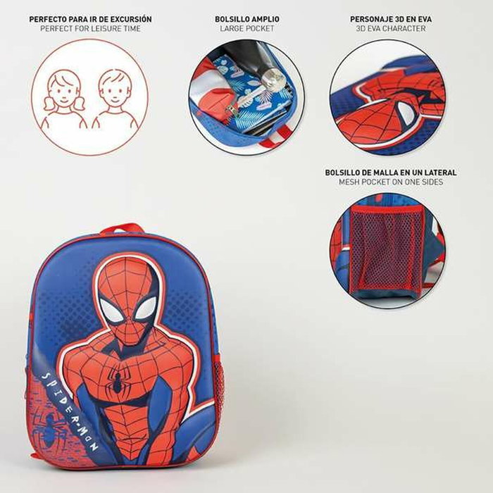 Cerdá Mochila Infantil 3D Spiderman Marvel Azul