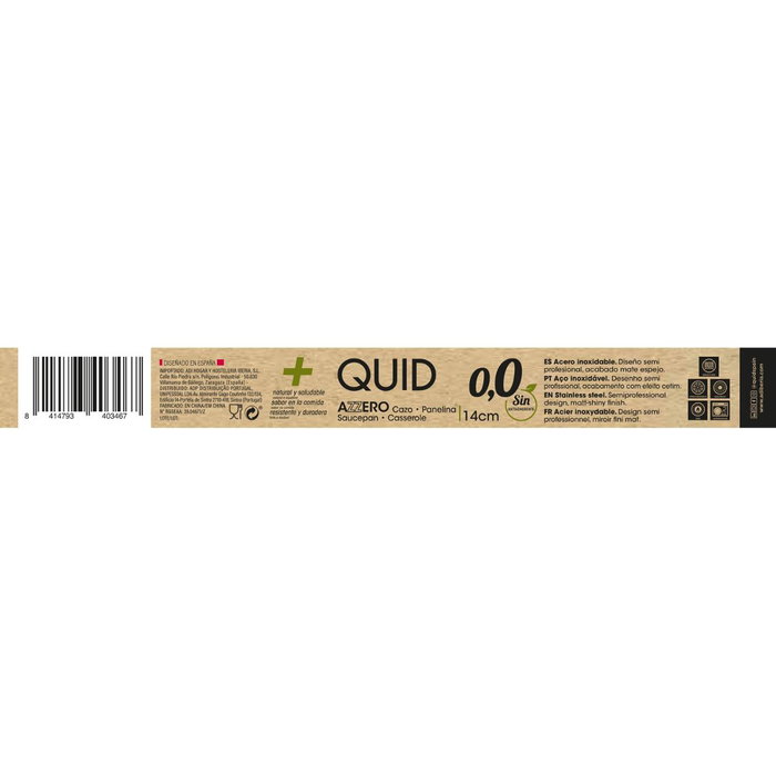Cazo Acero Inoxidable Azzero Quid 14x7 cm - 1,1 L (6 Unidades)