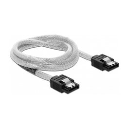 Delock Cable SATA 6 Gb/s 0.7 m 70 cm Transparente Negro 7-pin Macho a Macho 85343