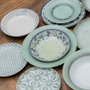 Plato Hondo Azul-Blanco Porcelana 21 X 21 X 5 cm (Set de 6)