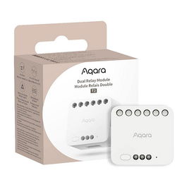 Aqara DCM-K01 Dual Relay Controller T2, Alámbrico ZigBee, 100-250V AC, 50/60Hz, Blanco, Funciona con Apple Siri, Control de carga 30W