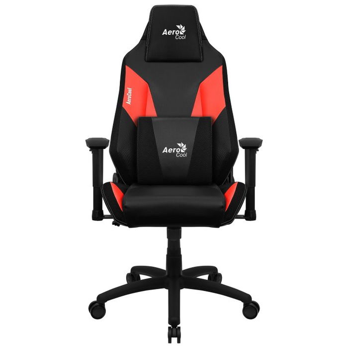 Aerocool Silla Gaming Admiral Negra Roja ADMIRALBR, Diseño Ergonómico, Transpirable, hasta 150kg