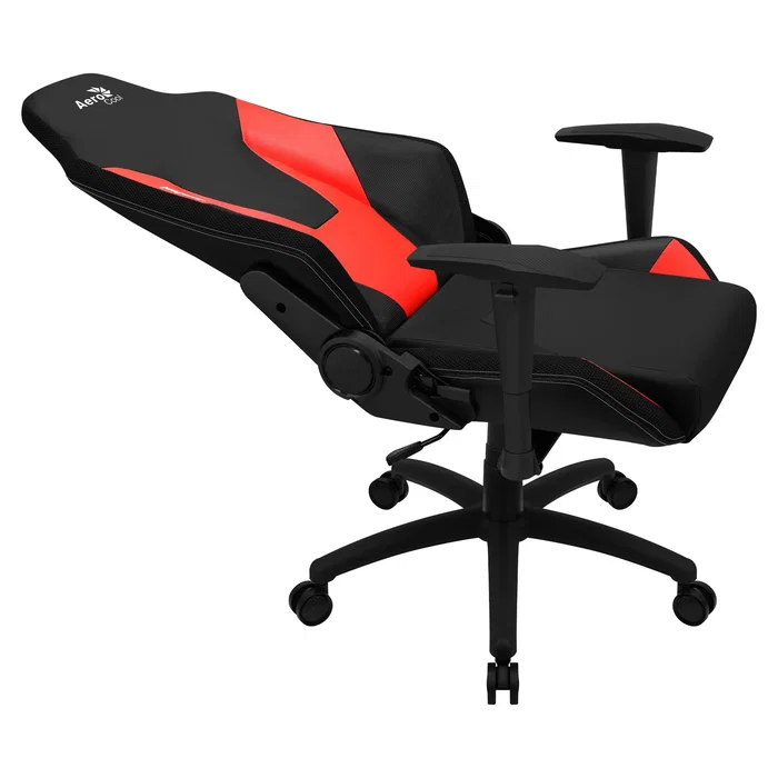 Aerocool ADMIRALBR Silla Gaming Reclinable Negra y Roja con Tecnología AIR, Reposabrazos 2D Ajustables y Cojín Lumbar, para hasta 150 kg
