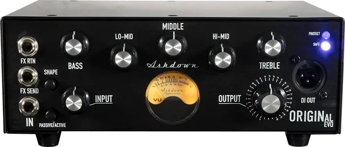 Ashdown EVO Cabezal Amplificador Bajo Transistor 300W Ecualizador 5 Bandas Bucle Efectos Salida Auriculares DI XLR Negro