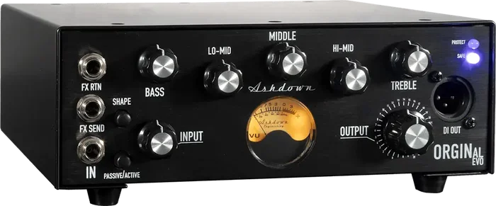 Ashdown EVO Cabezal Amplificador Bajo Transistor 300W Ecualizador 5 Bandas Bucle Efectos Salida Auriculares DI XLR Negro