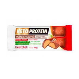 Keto Protein Barrita Wafer Praliné Chocolate y Avellana sin Azúcares - 2 Unidades x 33 g