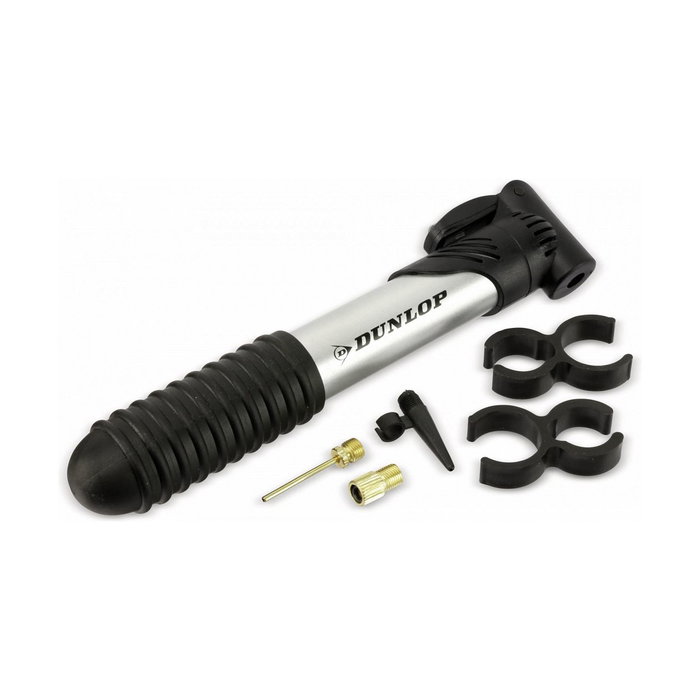 Dunlop Mini bomba de aire para bicicleta con 3 adaptadores