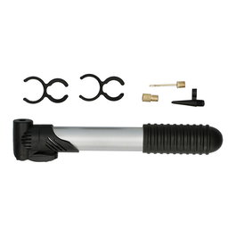Dunlop Mini Bomba de Aire para Bicicleta con Soporte, Aluminio, 40x40x200mm, 3 Válvulas Incluidas