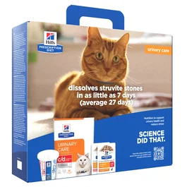 Hill's Hpd Feline C-D Stress Kit Alimento para Gatos con Pescado Azul para Vías Urinarias y Dietas, 400 gr + 2x85 gr