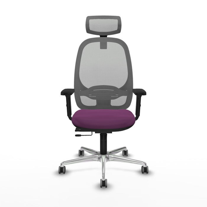 PIQUERAS Y CRESPO Silla de oficina Cilanco con mecanismo Sincro/Traslack, Morado y Gris