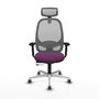 PIQUERAS Y CRESPO Silla de oficina Cilanco con mecanismo Sincro/Traslack, Morado y Gris