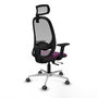 PIQUERAS Y CRESPO Silla de oficina Cilanco con mecanismo Sincro/Traslack, Morado y Gris