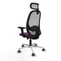 PIQUERAS Y CRESPO Silla de oficina Cilanco con mecanismo Sincro/Traslack, Morado y Gris