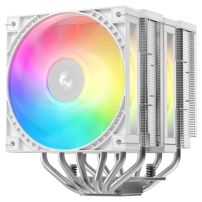 DeepCool AG620 G2 WH ARGB Refrigerador de CPU, 2 Ventiladores Blanco ARGB 120 mm, Soportes LGA1700/1851, AM4/AM5, 159 mm