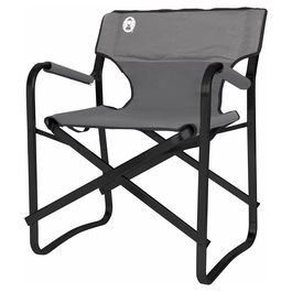Coleman 2000038340 Silla de Camping Deck Chair Plegable, Acero y Poliéster, Soport 135 kg, Color Negro y Gris
