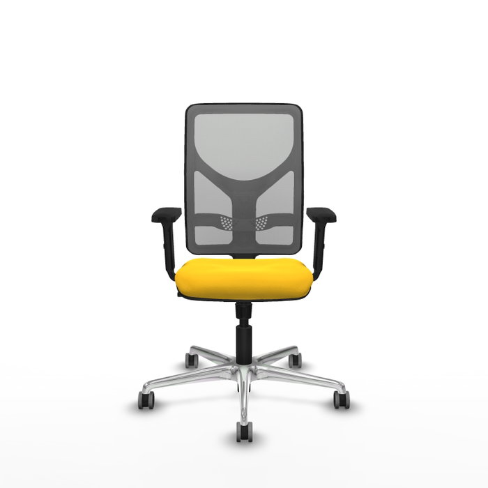 PIQUERAS Y CRESPO Silla de oficina Motilla con mecanismo Sincro, Amarillo y Gris