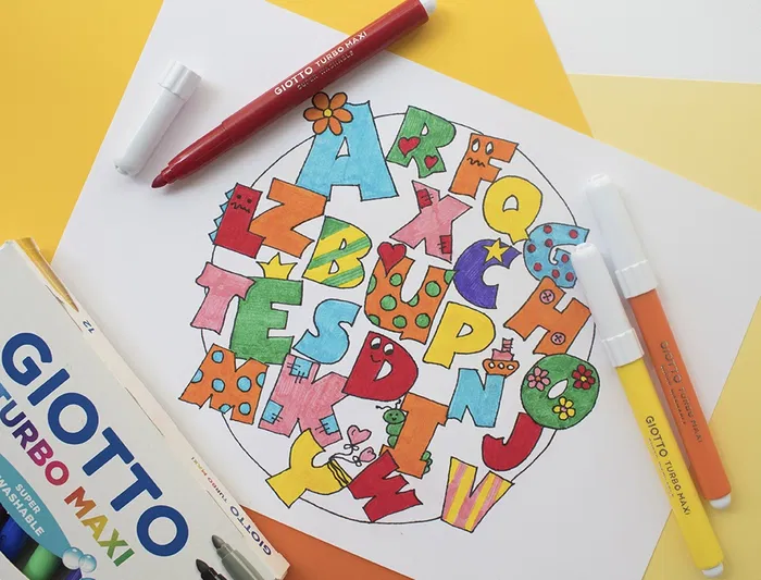 Giotto Rotulador Turbo Maxi Caja 12 Colores Lavables Punta Gruesa Bloqueada