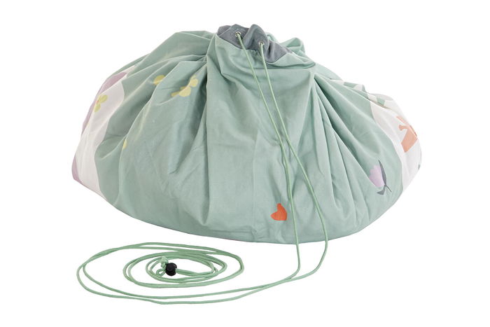 DKD Home Decor Bolsa Colección Baobab Kids 140 x 2 x 140 cm, Canvas, Azul, Verde, Lila, con Leon y Mapache