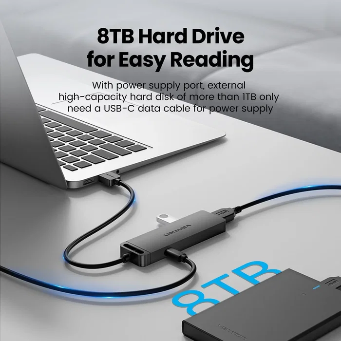 Vention Hub USB 3.0 CHLBB-SCB2 con 4xUSB y 1xUSB Tipo-C PD Vention Hub USB 3.0 CHLBB-SCB2 con 4xUSB y 1xUSB Tipo-C PD