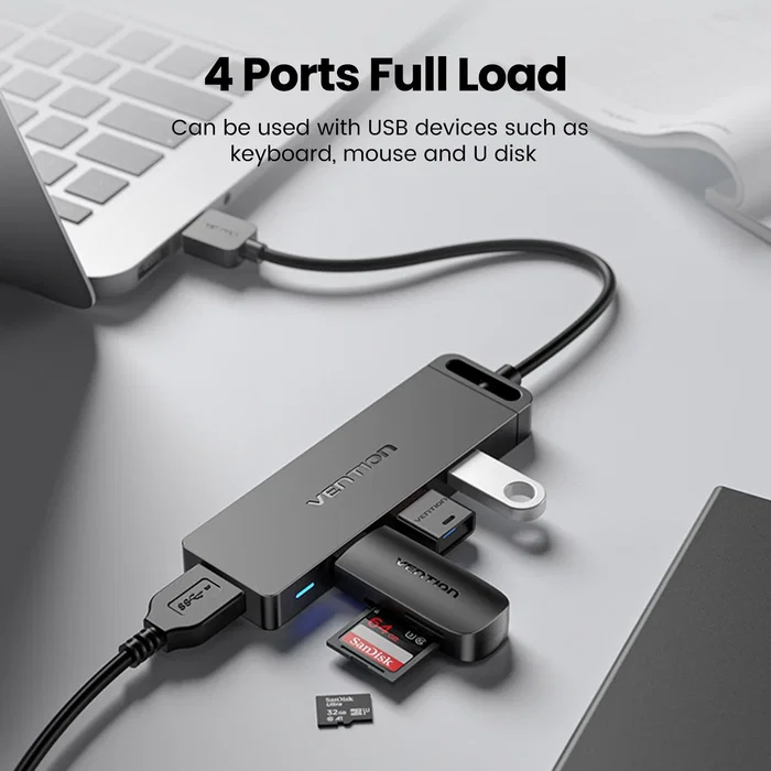 Vention Hub USB 3.0 CHLBB-SCB2 con 4xUSB y 1xUSB Tipo-C PD Vention Hub USB 3.0 CHLBB-SCB2 con 4xUSB y 1xUSB Tipo-C PD