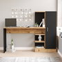 Hanah Home CT2-AB Mesa de Estudio Moderna y Elegante Pino Atlántico y Negro 152.3x120x40 cm