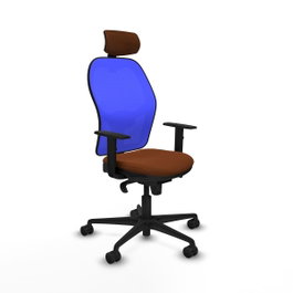 PIQUERAS Y CRESPO Silla de oficina Jorquera con mecanismo sincro, marrón y azul