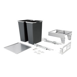 Menage Confort M300 Cubo de Basura Extraíble Ecológico 35L con Tapa y Cierre Amortiguado, Módulo 600, Ant Guía Grass