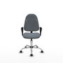 Silla de oficina Algarra con mecanismo Contacto permanente básico tapizada con Tela color Gris. Equipada con Base cromada, Brazos fijos y Ruedas autofrenantes