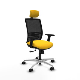 PIQUERAS Y CRESPO Silla de oficina Yunquera con mecanismo Sincro, Amarillo y Negro