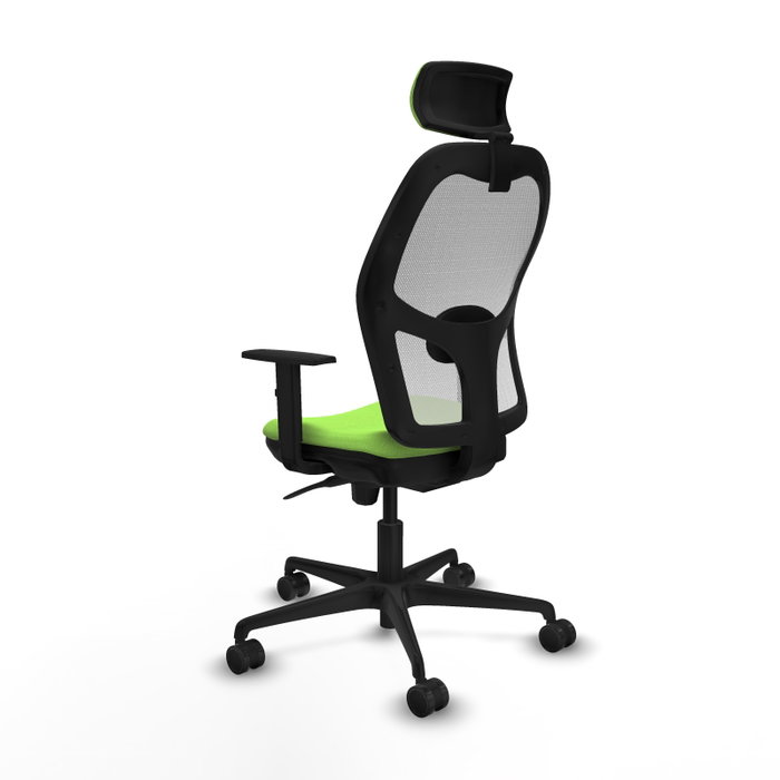 Silla de oficina Jorquera con mecanismo Sincro tapizada con Tela color Pistacho y malla color Blanco. Equipada con lumbar 1D, Brazos 1D, Cabecero 2D y Ruedas 65mm nailon Silla de oficina Jorquera con mecanismo Sincro tapizada con Tela color Pistacho y malla color Blanco. Equipada con lumbar 1D, Brazos 1D, Cabecero 2D y Ruedas 65mm nailon