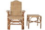 DKD Home Decor Tumbona y Mesa de Ratán Natural Set de 3 piezas 75 x 90 x 70 cm
