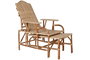DKD Home Decor Tumbona y Mesa de Ratán Natural Set de 3 piezas 75 x 90 x 70 cm