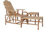 DKD Home Decor Tumbona y Mesa de Ratán Natural Set de 3 piezas 75 x 90 x 70 cm