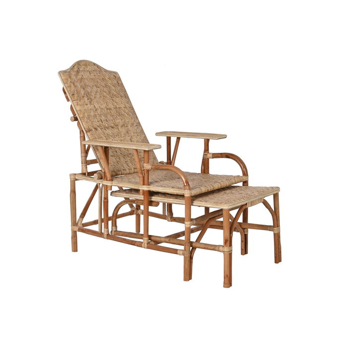 DKD Home Decor Set de Tumbona y Mesa de Ratán Natural Exotic 23 de 3 piezas