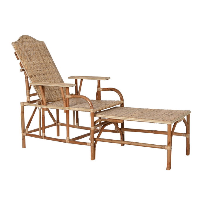 DKD Home Decor Set de Tumbona y Mesa de Ratán Natural Exotic 23 de 3 piezas