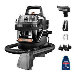Bissell 3700N SpotClean HydroSteam Pro - Limpiador a Vapor de Cilindro 1.9 L, 1000W, para Alfombra, Suelo y Tapicería, Incluye Brocha y Boquilla, Negro/Cobre