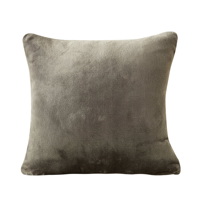 DKD Home Decor Cojín de Franela y Borreguito Gris Claro 45x45 cm