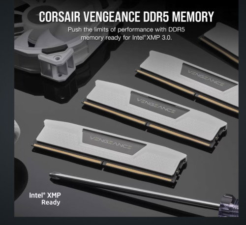 Corsair Vengeance 32GB DDR5 2 x 16GB 5600MHz Blanco CMK32GX5M2B5600C40W