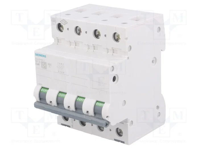 SIEMENS 5SL6440-7 Interruptor magnetotérmico 4 polos 40A Característica C SIEMENS 5SL6440-7 Interruptor magnetotérmico 4 polos 40A Característica C