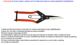 ALTUNA Tijera de poda de 1 mano 1272 de 210 mm con hoja recta