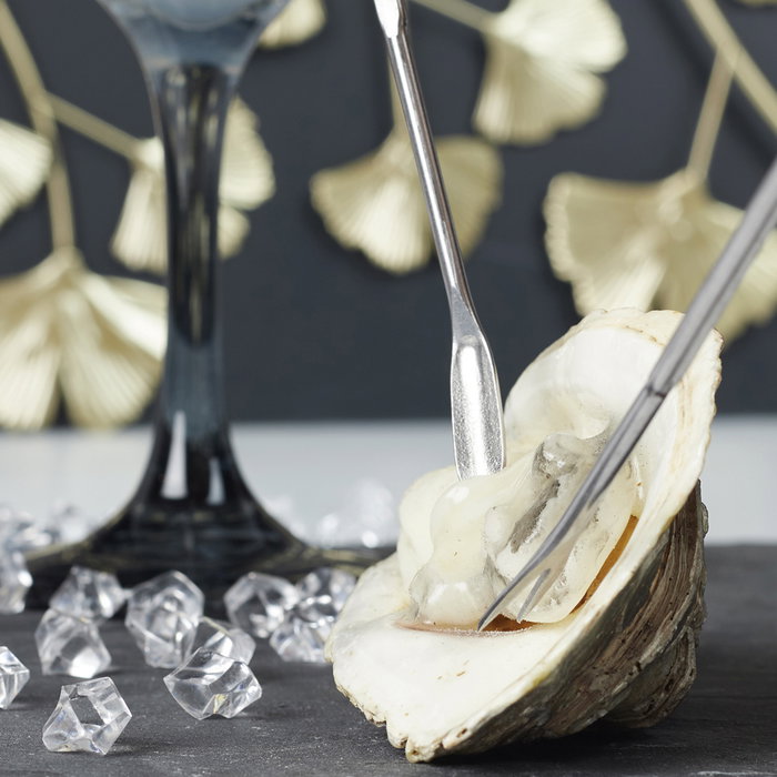 Home Deco Factory Juego de 4 Tenedores para Marisco, Pinchos Doble Uso para Crustáceos y Moluscos, Mango Largo, 18 cm