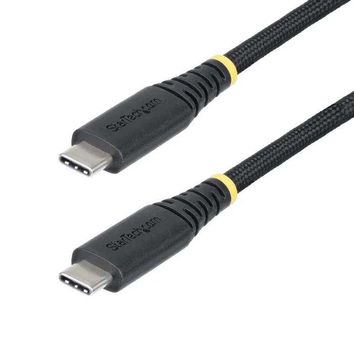 Startech S2CEPR3M-USB-CABLE Cable USB-C a USB-C Negro de Carga Rápida 240W PD 3.1 EPR para Portátil y Smartphone, Certificado USB-IF, 3 Metros, Silicona y Nylon Trenzado