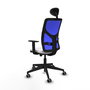 PIQUERAS Y CRESPO Silla de oficina Motilla con mecanismo Sincro/Traslack Azul y Blanco