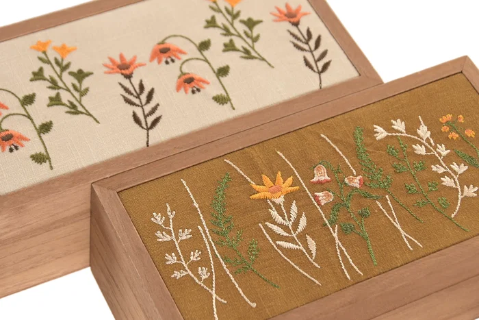 DKD Home Decor Caja de Madera con Flores (Surtido)