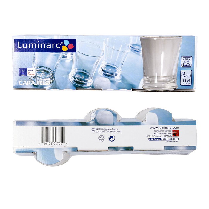 Set 3 Vasos Bajos Vidrio Carajillo Luminarc 11 cL Set 3 Vasos Bajos Vidrio Carajillo Luminarc 11 cL
