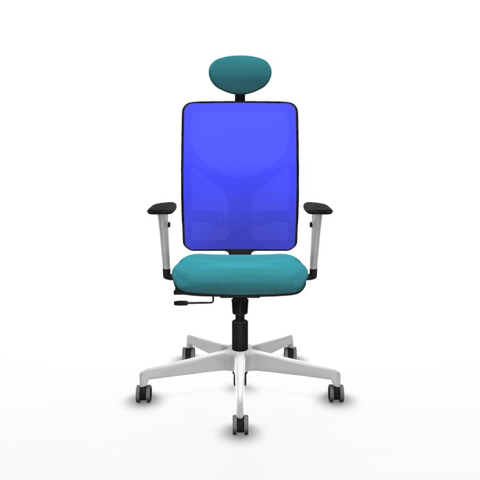 PIQUERAS Y CRESPO Silla de oficina Motilla Turquesa y Azul con mecanismo Sincro/Traslack
