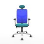 PIQUERAS Y CRESPO Silla de oficina Motilla Turquesa y Azul con mecanismo Sincro/Traslack